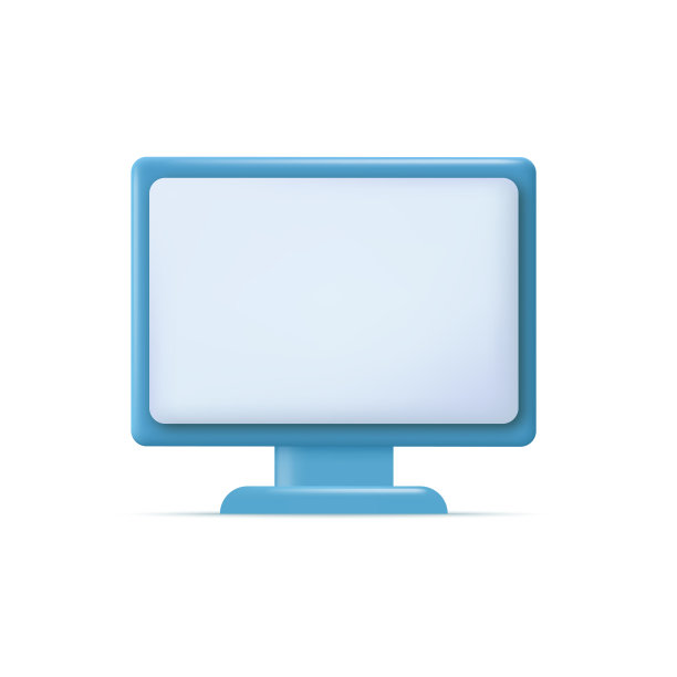 3d卡通显示器或电视。向量图片下载
