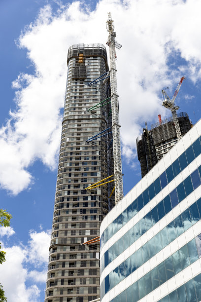 城市摩天大楼的建设，背景与复制空间图片下载