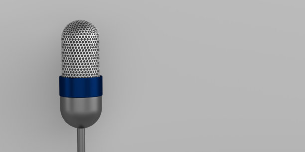 灰色背景麦克风图片下载