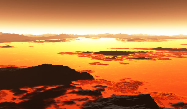 火山地形景观，熔岩流图片下载