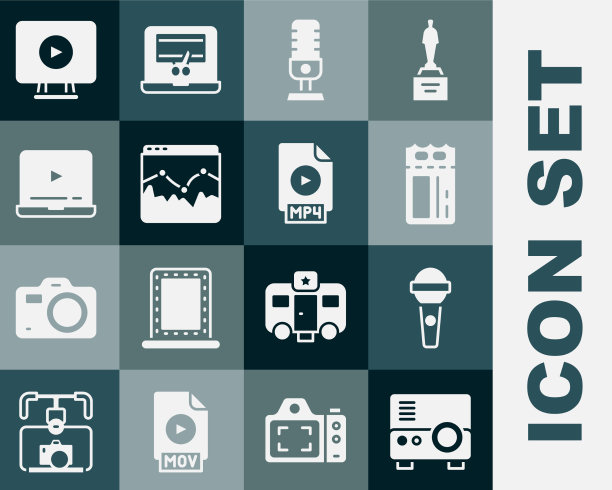 设置媒体放映机麦克风电影院门票图片下载