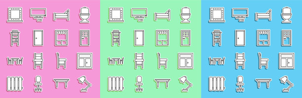 在房间内设置行台灯窗关闭图片下载