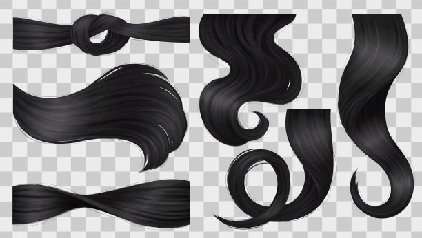 黑色卷发套装图片下载