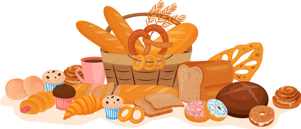 烘焙产品篮组成图片下载