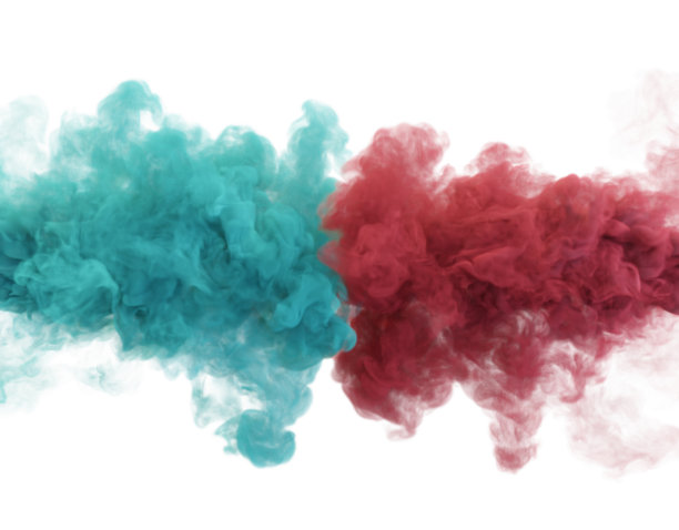 海蓝宝石般的红色烟雾。3 d渲染。图片下载