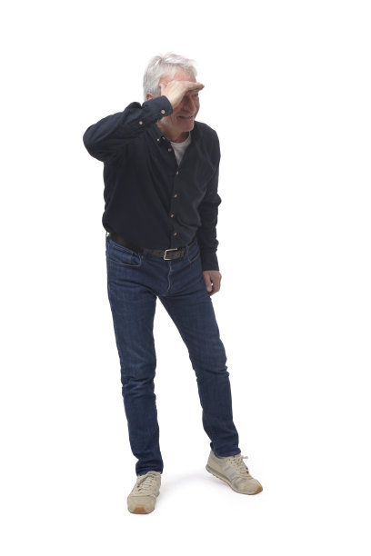 男子被隔离在白色背景上图片下载