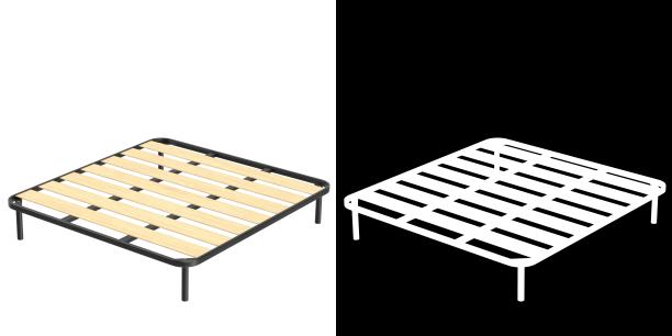 有大板条的特大号床架图片下载