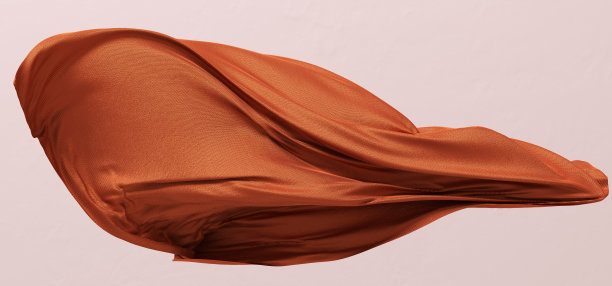 波浪飞扬的丝绸棕色面纱，美丽的纺织设计元素三维渲染，面料运动图片下载