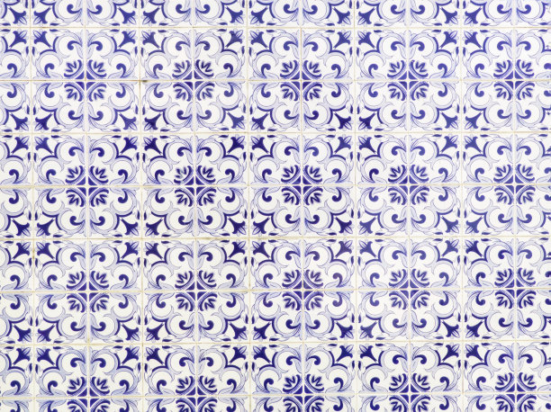 传统的葡萄牙蓝色瓷砖图片下载