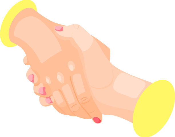 女性等距握手图片下载