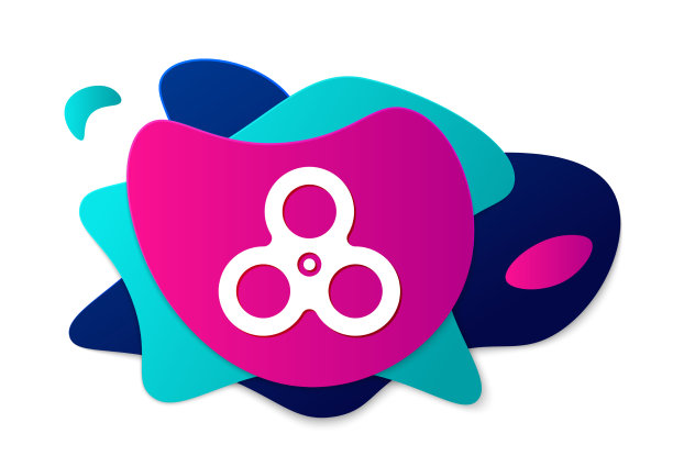 彩色指尖陀螺图标孤立在白色上图片下载