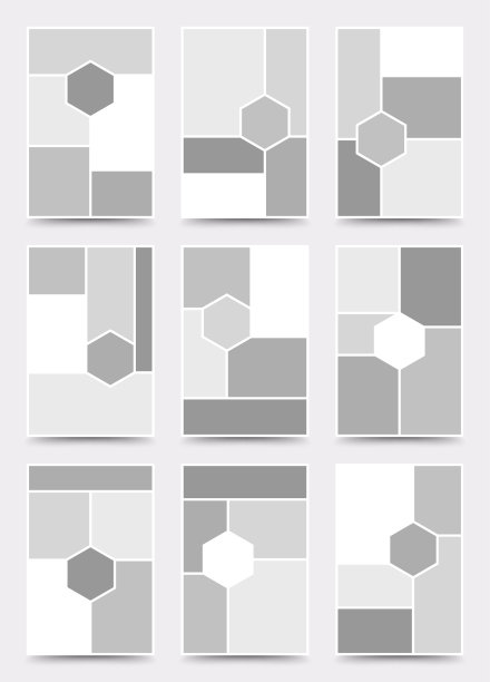 Moodboard模板。照片拼贴布局。极简主义的Moodboard。图片下载