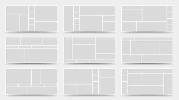 Moodboard模板。照片拼贴布局。极简主义的Moodboard。图片下载