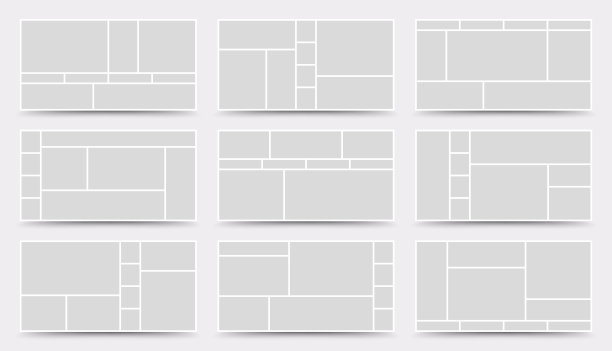 Moodboard模板。照片拼贴布局。极简主义的Moodboard。图片下载