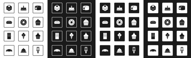 套装蛋糕，甜甜圈，自制派，布朗尼巧克力图片下载