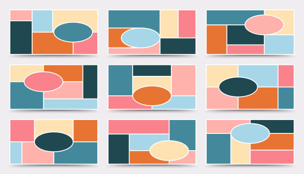 Moodboard模板。照片拼贴布局。极简主义的Moodboard。图片下载