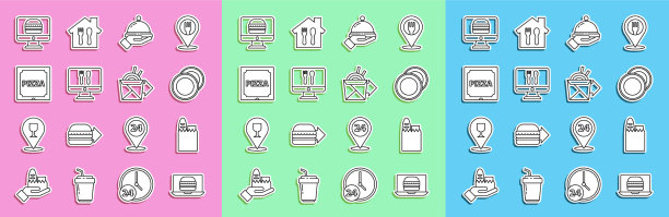 设置线上订购汉堡送货购物图片下载