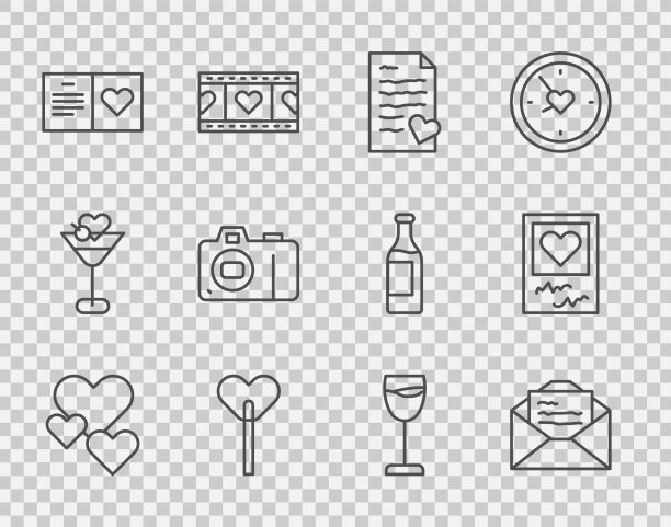 套行心形贺卡信封用图片下载