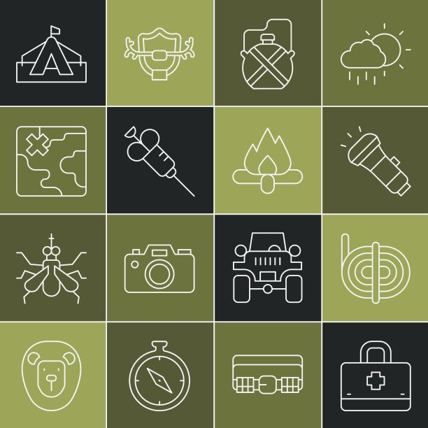 设置线急救箱攀爬者绳手电筒图片下载