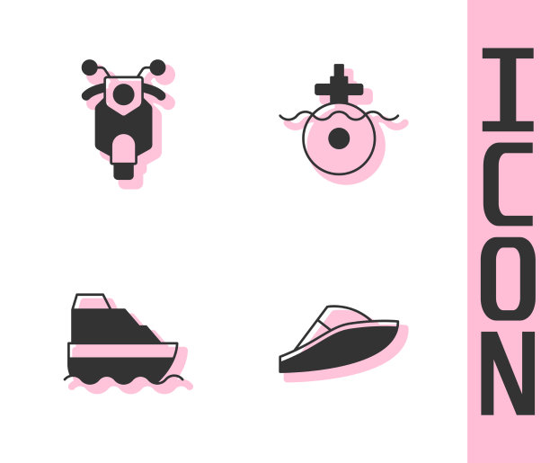 设置快艇、滑板车、巡航船和潜艇图片下载