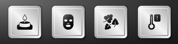 设置香薰蜡烛面部美容面膜橡树叶图片下载