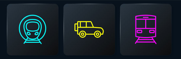 设置直线列车、铁路和越野汽车图片下载