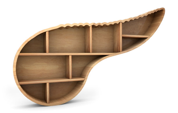 胰脏架木质纹理侧视图隔离在白色背景上。风琴木架子。三维渲染图片下载