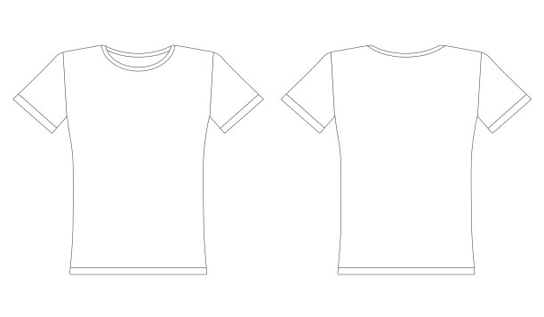 空白白色t恤的正面和背面图片下载