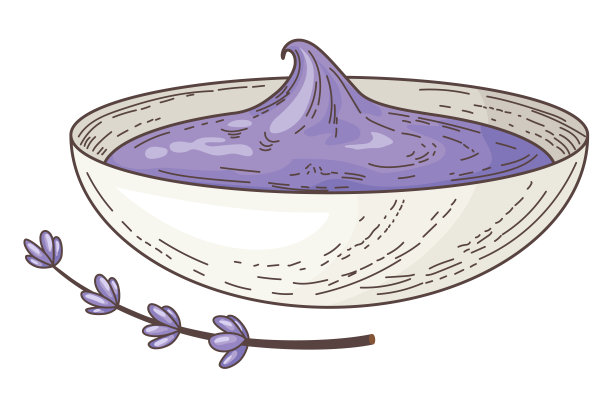 薰衣草产品或普罗旺斯纪念品。天然化妆品从薰衣草花。复古香薰和水疗。护肤产品。白色背景上的孤立矢量插图图片下载