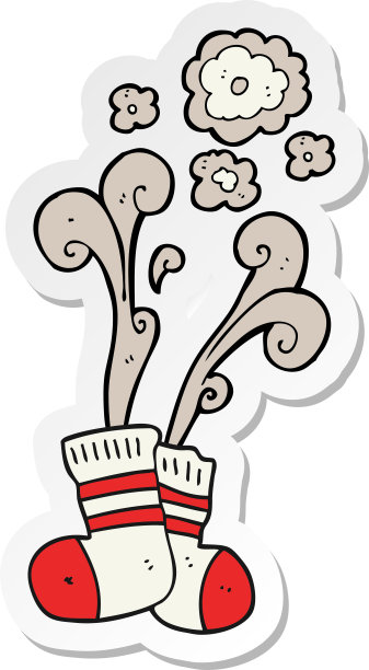 卡通臭袜子贴纸图片下载