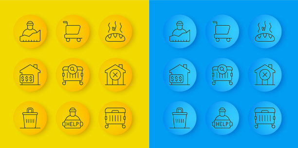 设置线垃圾桶房子与美元搜索图片下载