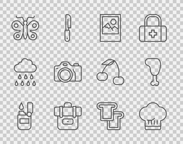 集线打火机厨师帽相框徒步旅行图片下载