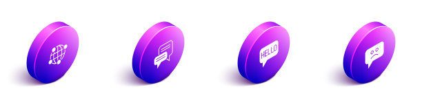 设定等距全球科技演讲泡泡图片下载