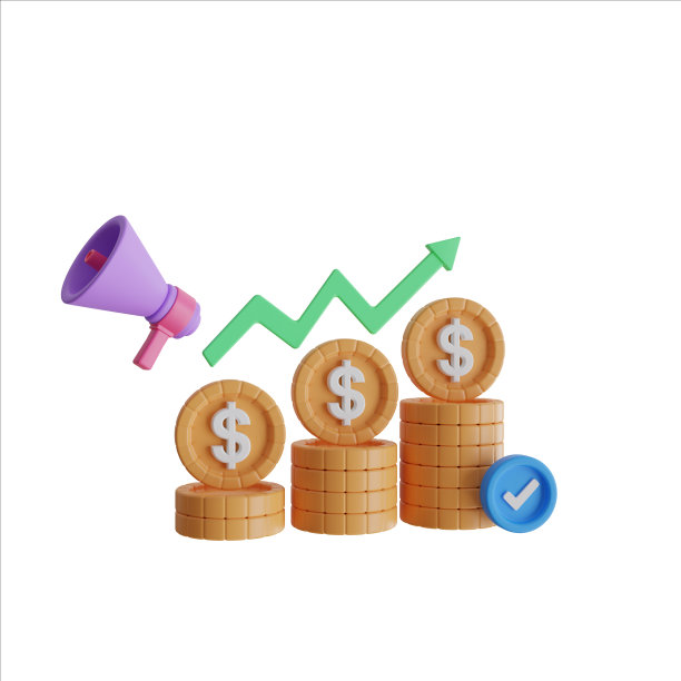 3d插图，由于促销营销计划而增加的财务。图片下载