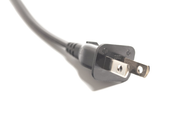 美国电源插头与电缆隔离在白色背景上图片下载