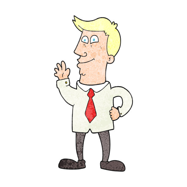 徒手纹理卡通挥手人图片下载