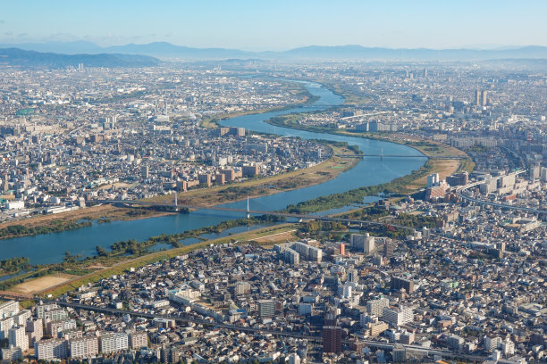 从Yodo江往京都方向看(大阪府大阪市)图片下载