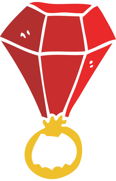 卡通涂鸦红色红宝石戒指图片下载