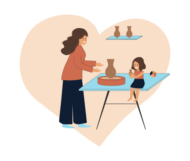 女性自由职业者与孩子在工作场所。波特女人怀了孩子。自由职业者，母亲节概念。图片下载