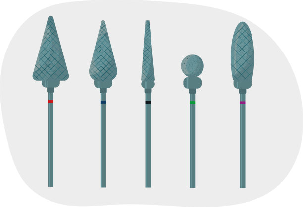 牙钻和牙刺。钻头。牙医。高质量矢量插图图片下载