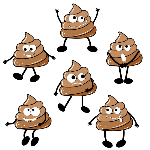 这个角色是一个便便，卡哇伊。矢量孤立卡通风格的插图。便便角色概念图片下载