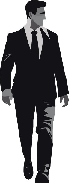 商人走路的单色风格图片下载