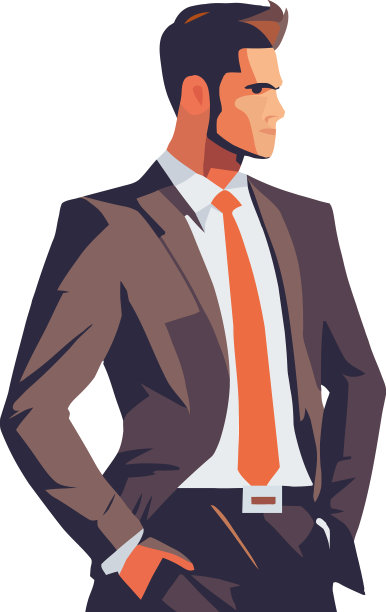带着红色领带的优雅商人图片下载