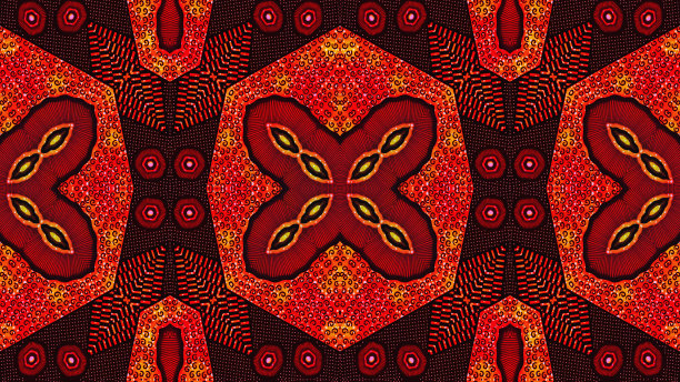 彩色非洲织物，无缝和有质感的部落图案，几何形状，樱桃红，金黄色，波尔多，橙色，栗色，棕色和黑色图片下载
