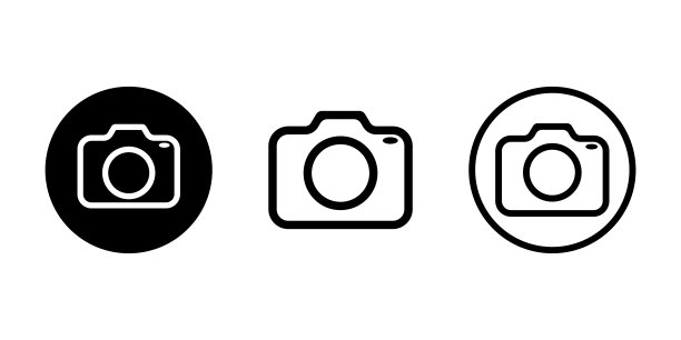 现代平面图标摄影相机。摄影。一套照片相机标志。图片下载