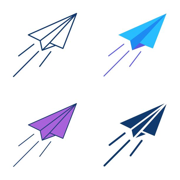飞行纸飞机图标集图片下载