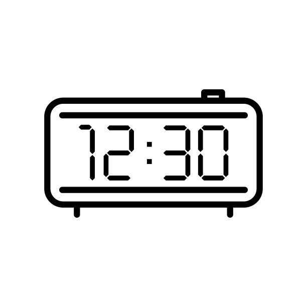 数字闹钟轮廓矢量图标。数字闹钟股票矢量图标的网页，移动应用程序和UI设计图片下载