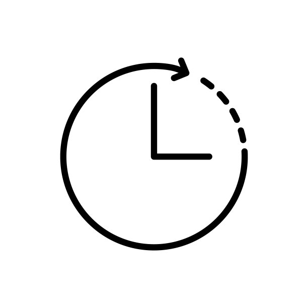 时钟与箭头轮廓矢量图标。时钟与箭头股票矢量图标的网页，移动应用程序和UI设计图片下载