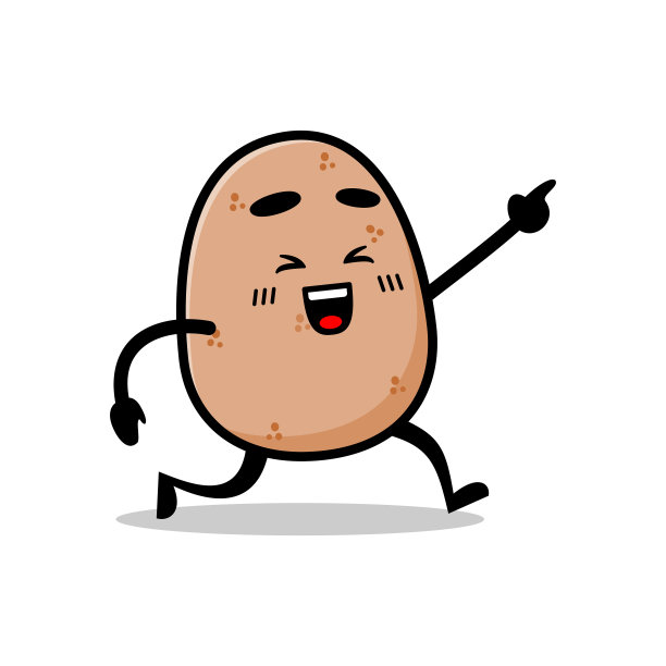 可爱的马铃薯吉祥物插图。马铃薯矢量特性。图片下载