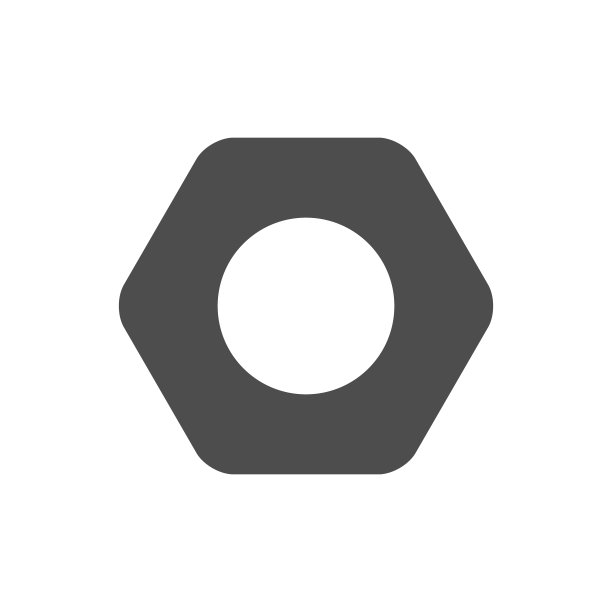 六角螺母线轮廓图标图片下载